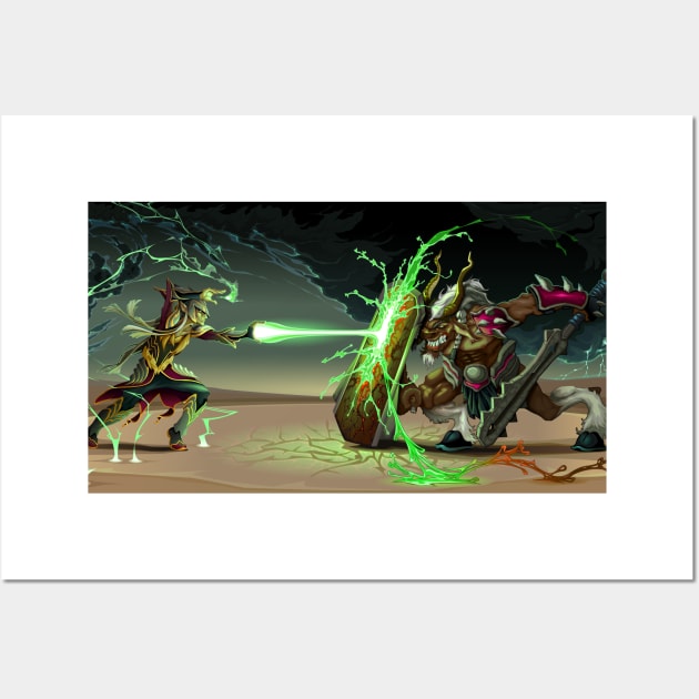 Fighting scene Wall Art by ddraw